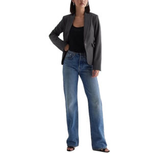Express womens blazer gray blue cropped office career jacket modern workwear 4